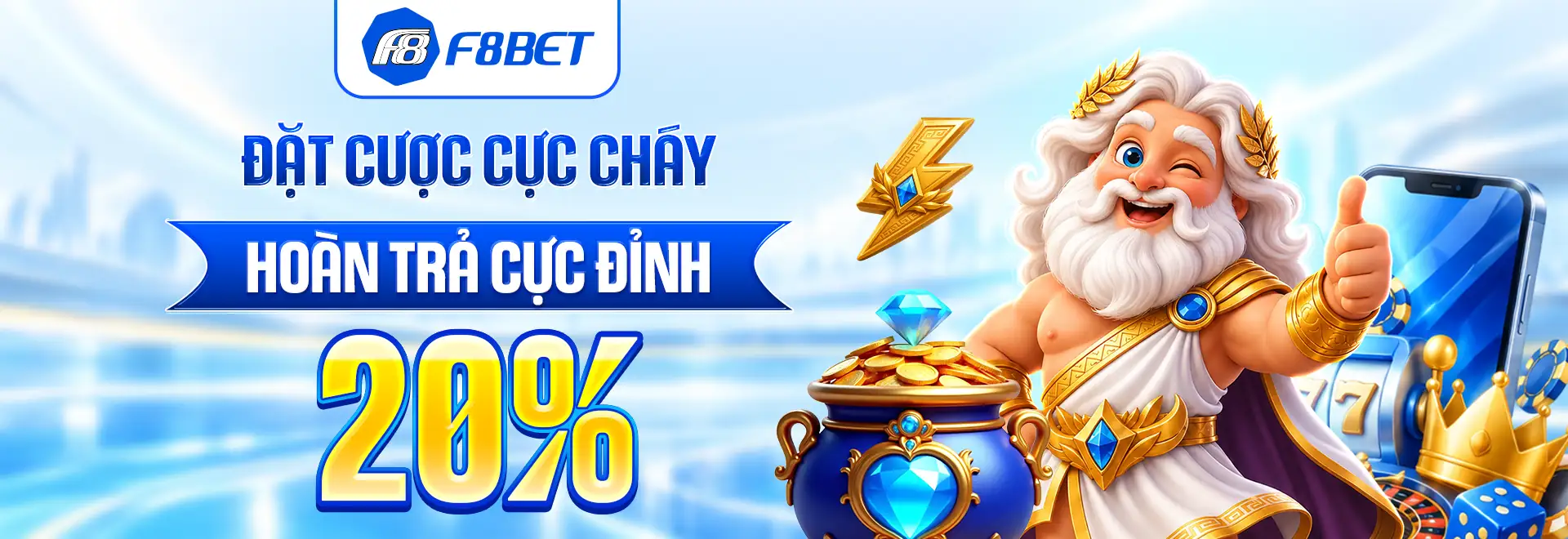 banner f8bet đặt cược cực cháy hoàn trả cực đỉnh 20%